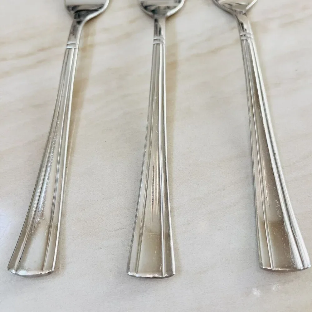 INTERNATIONAL Silver INS330 Stainless 18/10 Flatware Salad Forks 3pc